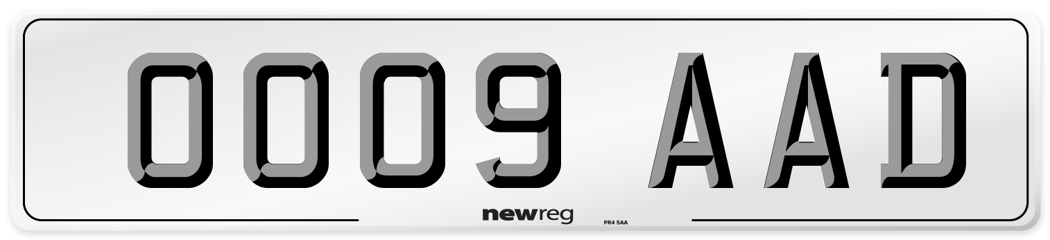 OO09 AAD Number Plate from New Reg